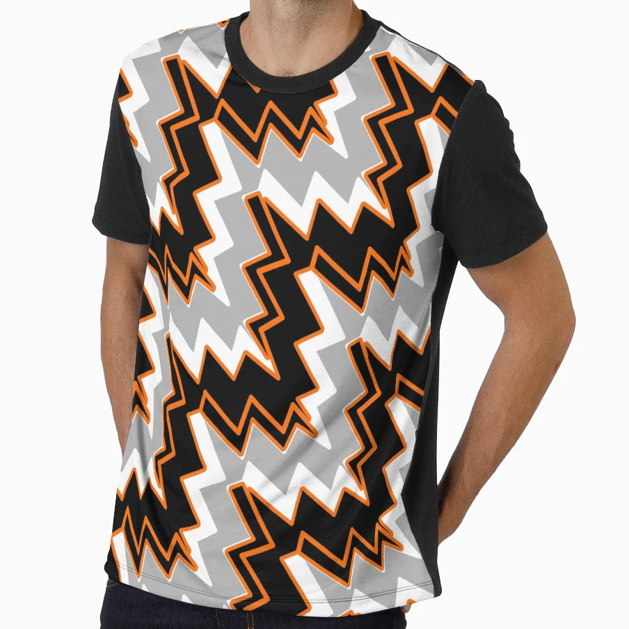 Abstract Geometric Pattern Orange T-Shirt - Unique Graphic Unisex - T-Shirt, Sweatshirt, Hoodie