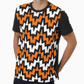 Abstract Geometric Pattern Orange T-Shirt - Novelty Apparel for Adults - T-Shirt, Sweatshirt, Hoodie