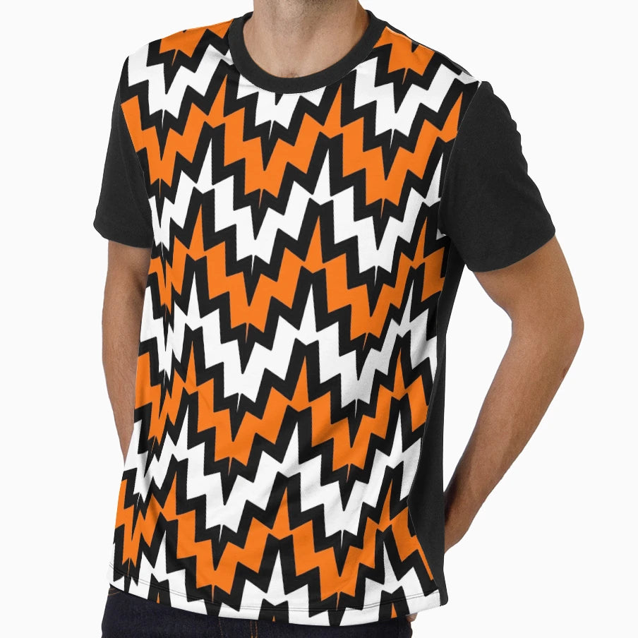 Abstract Geometric Pattern Orange T-Shirt - Novelty Apparel for Adults - T-Shirt, Sweatshirt, Hoodie