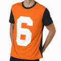 Number 6 Sports Orange T-Shirt - Graphic Print Men Women - T-Shirt, Sweatshirt, Hoodie