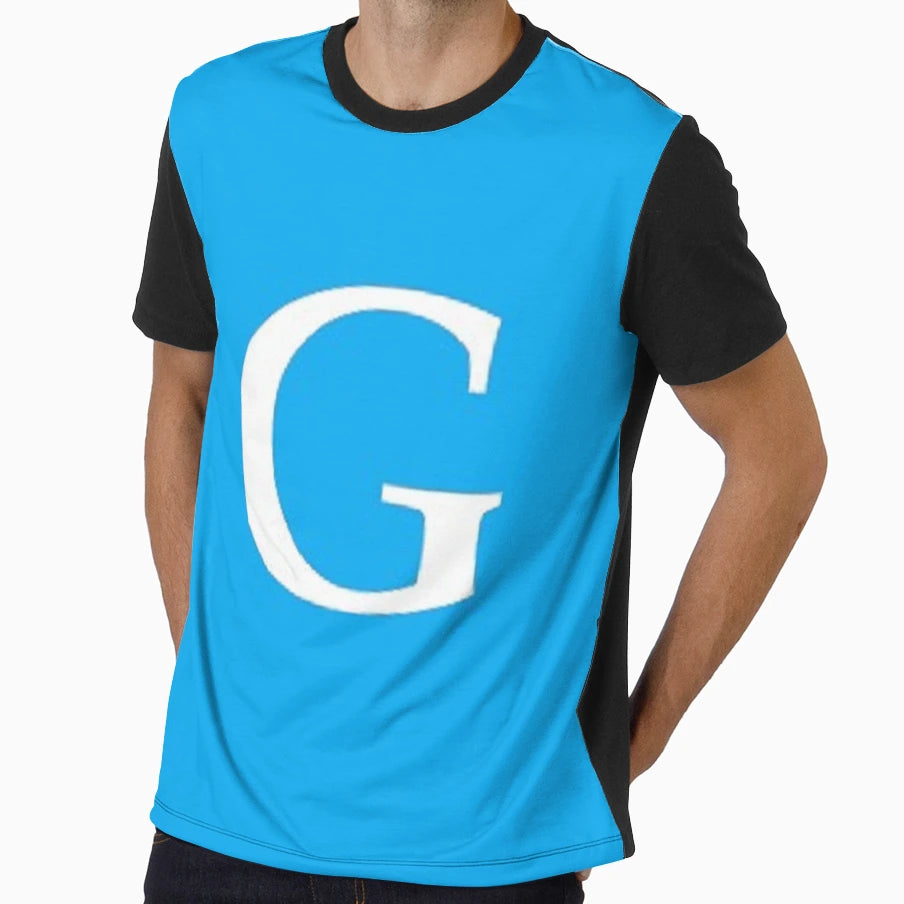 Letter G Blue T-Shirt - Custom Art Print Men Women - T-Shirt, Sweatshirt, Hoodie