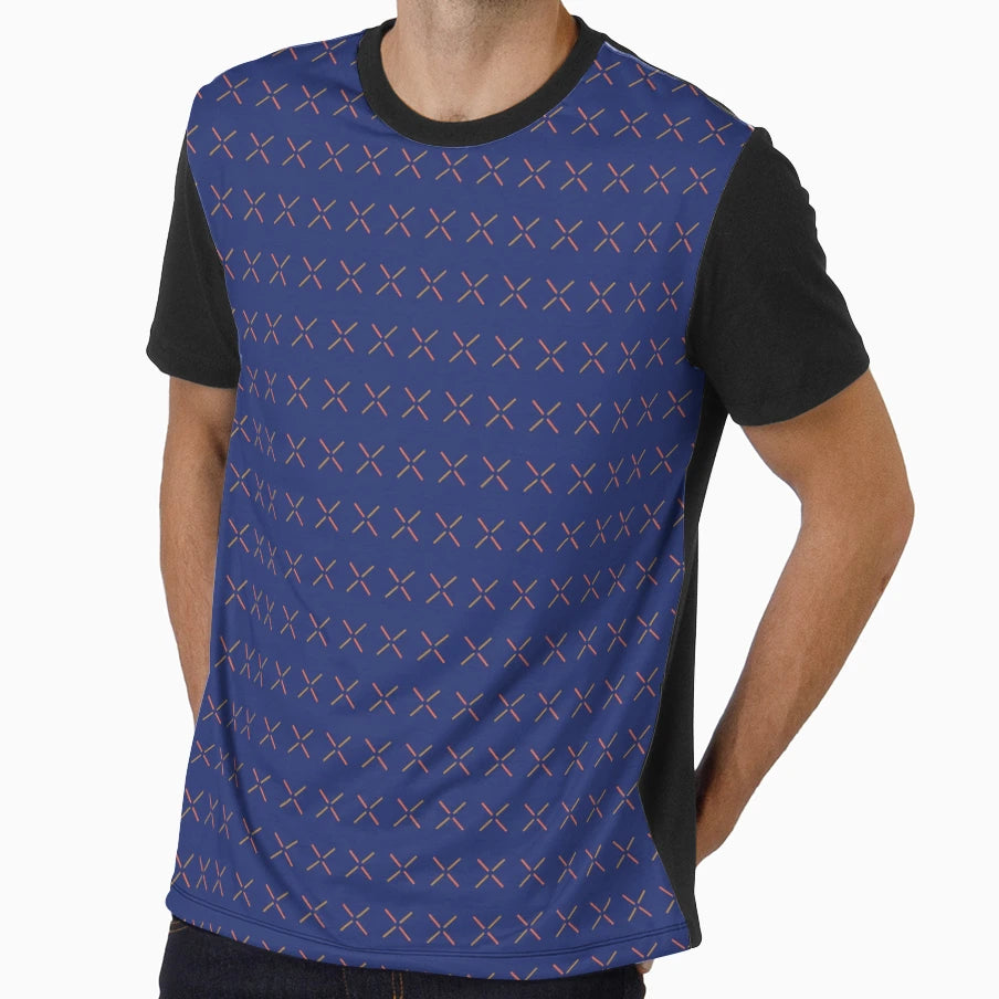 Geometric Cobalt Blue Pattern T-Shirt - Aesthetic Graphic Men Women - T-Shirt, Sweatshirt, Hoodie