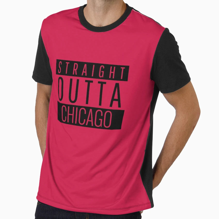 Straight Outta Chicago Basketball T-Shirt - Novelty Apparel for Adults - T-Shirt, Sweatshirt, Hoodie