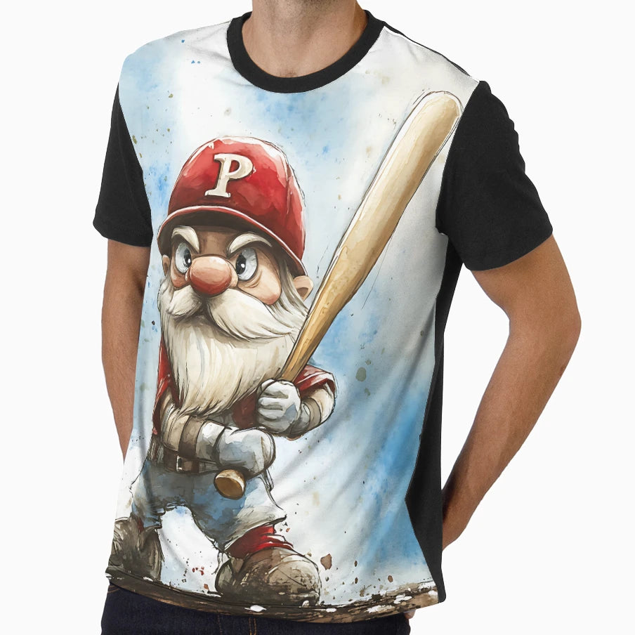 Swing Batter Batter Gnome T-Shirt - Custom Art Print Men Women - T-Shirt, Sweatshirt, Hoodie