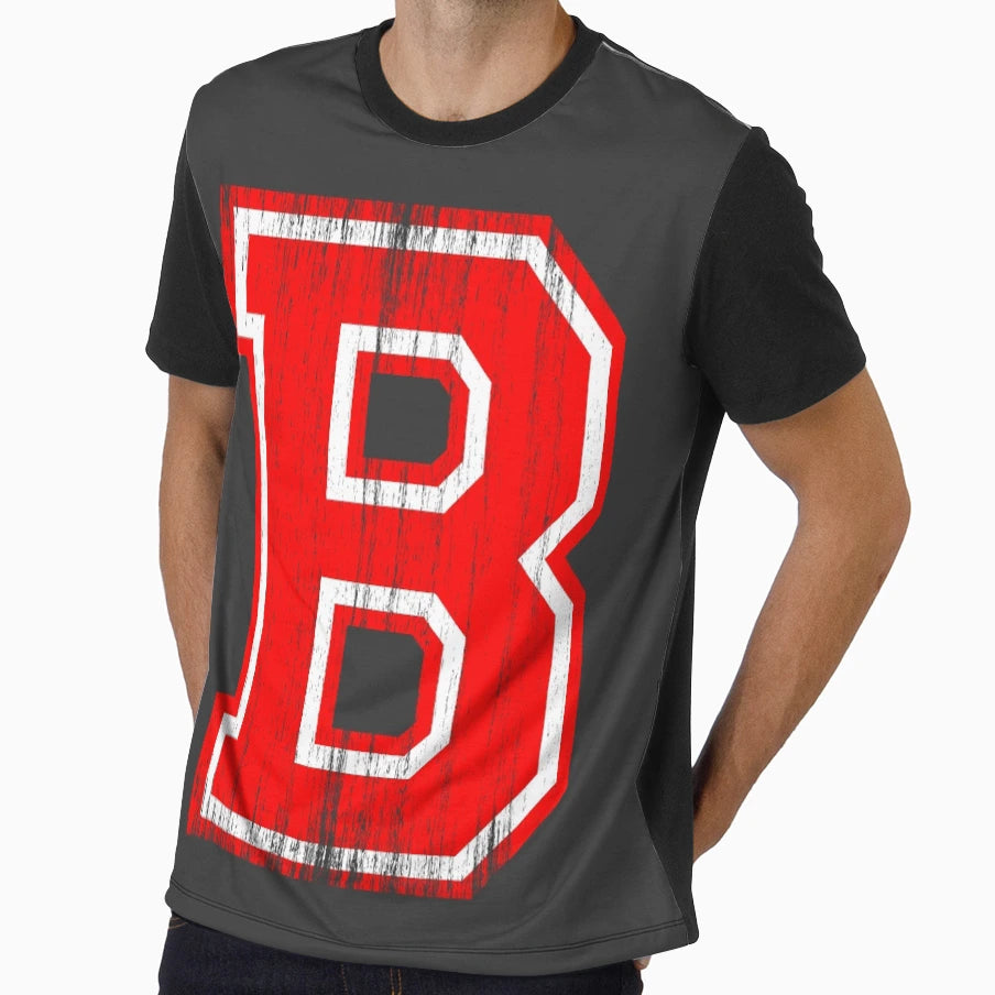 Big Red Letter B T-Shirt - Minimalist Print Men Women - T-Shirt, Sweatshirt, Hoodie