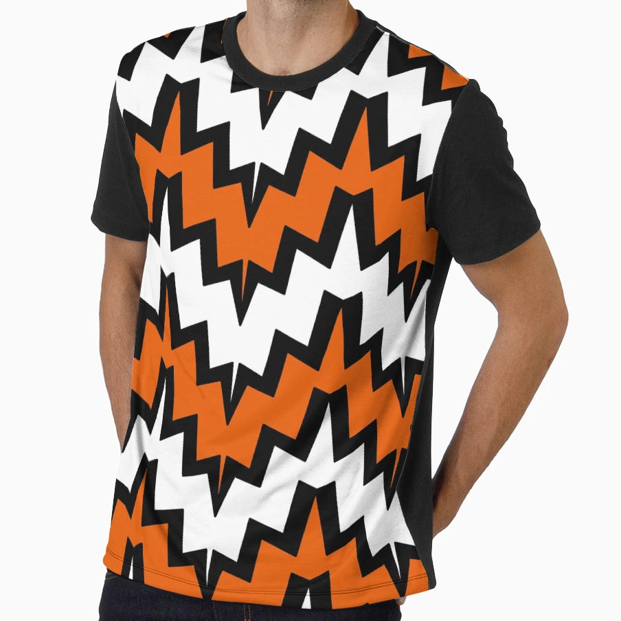 Abstract Geometric Pattern Orange T-Shirt - Custom Art Print Men Women - T-Shirt, Sweatshirt, Hoodie