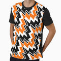 Abstract Geometric Pattern Orange T-Shirt - Casual Everyday Wear Unisex - T-Shirt, Sweatshirt, Hoodie