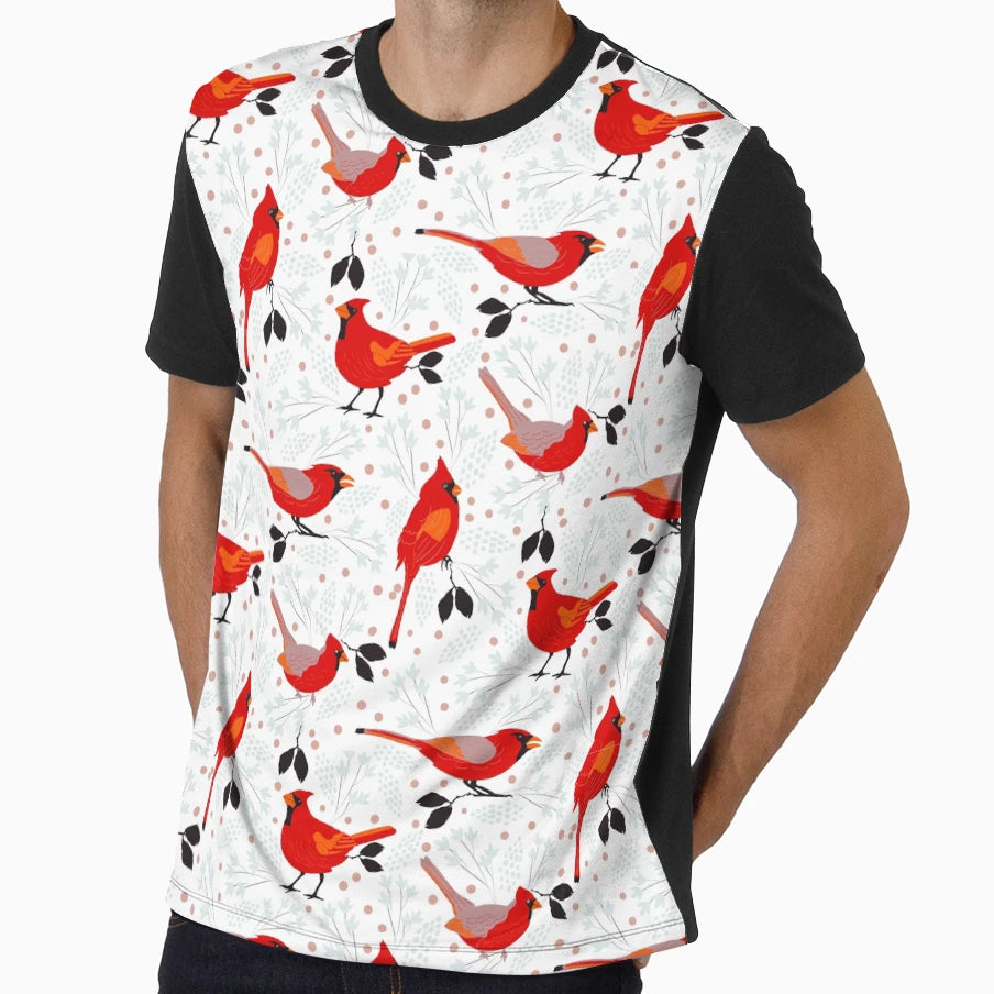 Sunflowers Cardinal Birds T-Shirt - Trendy Graphic Men Women - T-Shirt, Sweatshirt, Hoodie