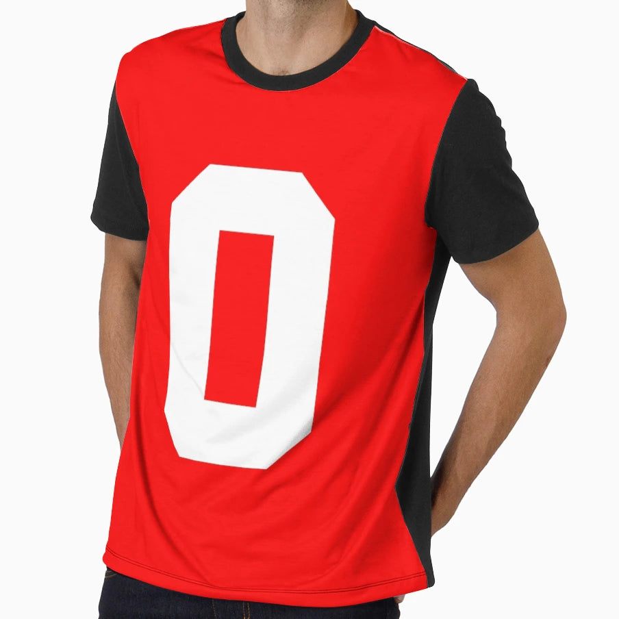 Number 0 Sports Red T-Shirt - Novelty Apparel Men Women - T-Shirt, Sweatshirt, Hoodie