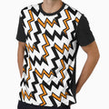 Abstract Geometric Pattern Orange T-Shirt - Aesthetic Graphic Men Women - T-Shirt, Sweatshirt, Hoodie