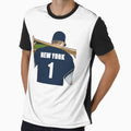 New York Black Baseball Jersey Number 1 T-Shirt - Aesthetic Graphic Unisex - T-Shirt, Sweatshirt, Hoodie