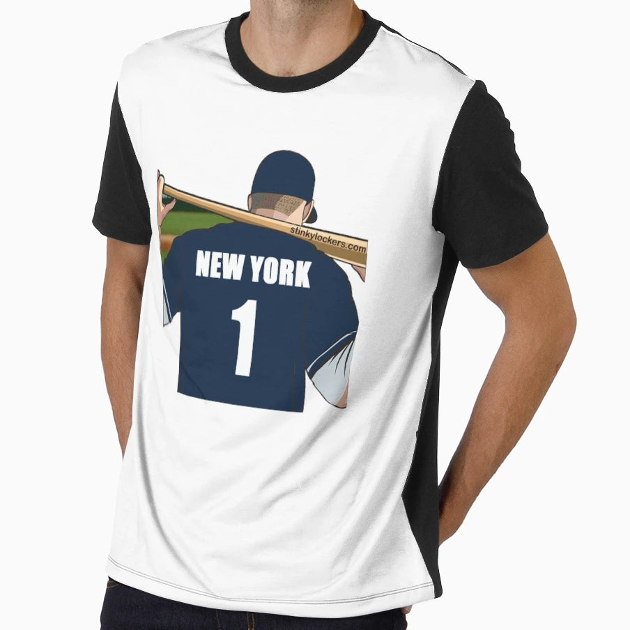 New York Black Baseball Jersey Number 1 T-Shirt - Aesthetic Graphic Unisex - T-Shirt, Sweatshirt, Hoodie
