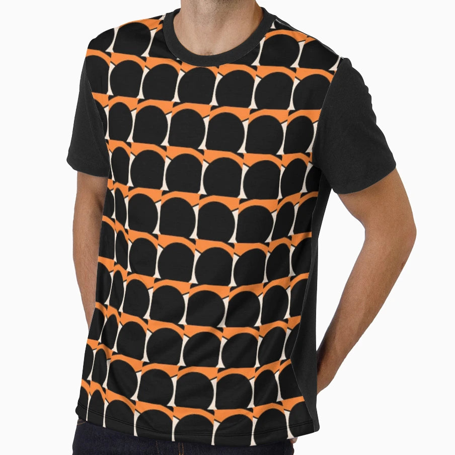 Black And Orange Abstract T-Shirt - Minimalist Print Unisex - T-Shirt, Sweatshirt, Hoodie