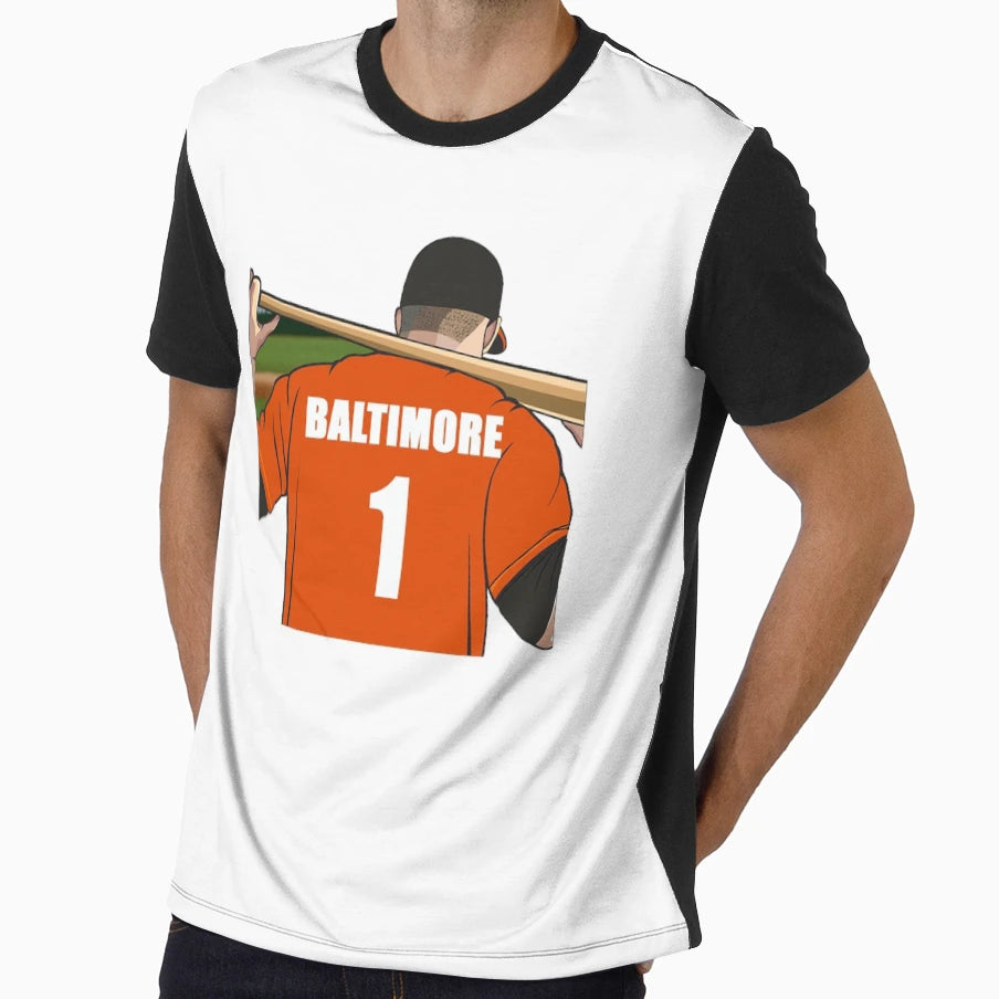 Baltimore Baseball Jersey Number 1 Fan T-Shirt - Graphic Print Unisex - T-Shirt, Sweatshirt, Hoodie