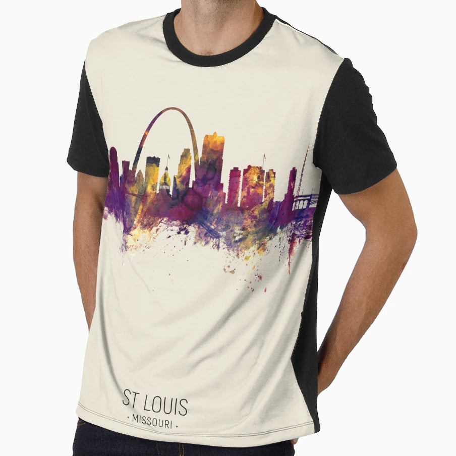 St Louis Missouri Skyline T-Shirt - Streetwear Style Men Women - T-Shirt, Sweatshirt, Hoodie