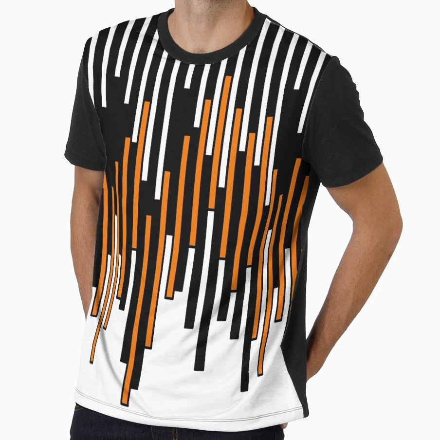 Abstract Geometric Pattern Orange T-Shirt - Streetwear Style Unisex - T-Shirt, Sweatshirt, Hoodie