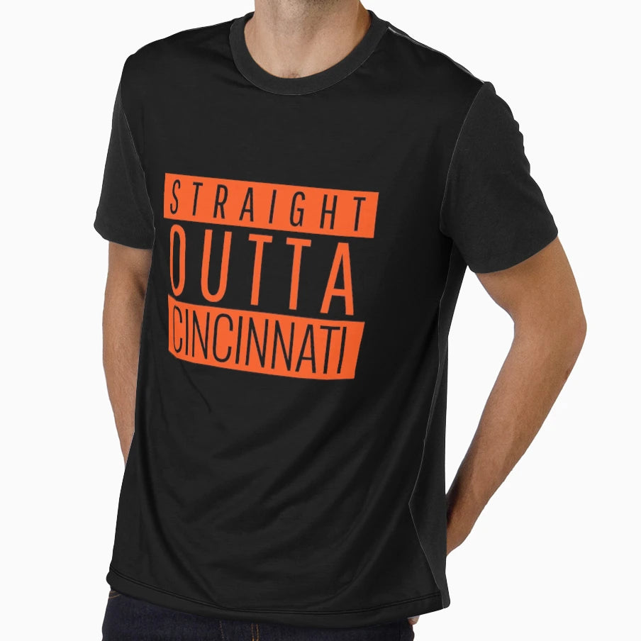 Straight Outta Cincinnati Football T-Shirt - Novelty Apparel Men Women - T-Shirt, Sweatshirt, Hoodie