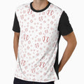 Softball Baseball Hearts Pattern T-Shirt - Fun Novelty Design Men Women - T-Shirt, Sweatshirt, Hoodie