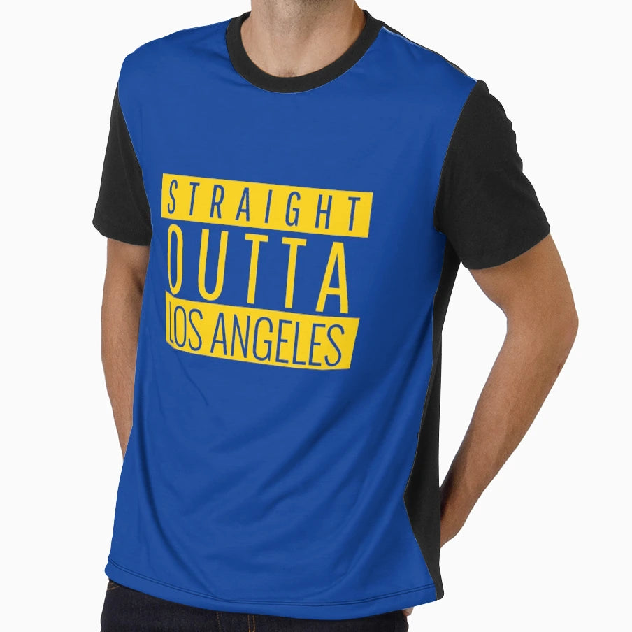 Straight Outta Los Angeles Football T-Shirt - Graphic Print Unisex - T-Shirt, Sweatshirt, Hoodie