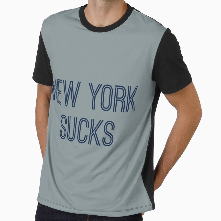 New York Sucks Silver Navy Dallas T-Shirt - Aesthetic Graphic Unisex - T-Shirt, Sweatshirt, Hoodie