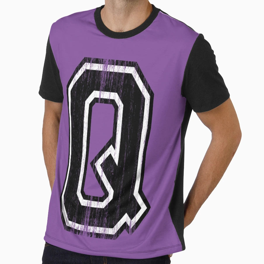 Big Varsity Letter Q T-Shirt - Minimalist Print Unisex - T-Shirt, Sweatshirt, Hoodie
