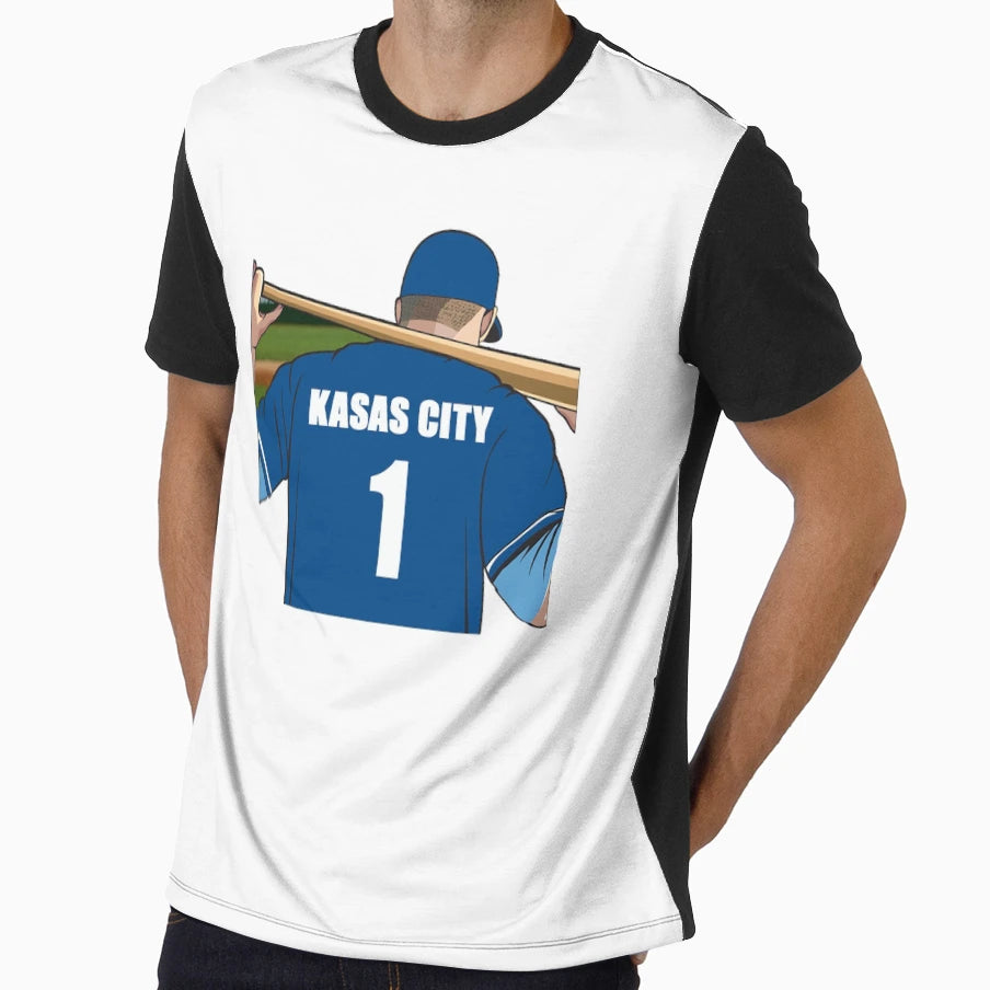 Kansas City Baseball Jersey Number 1 T-Shirt - Novelty Apparel for Adults - T-Shirt, Sweatshirt, Hoodie