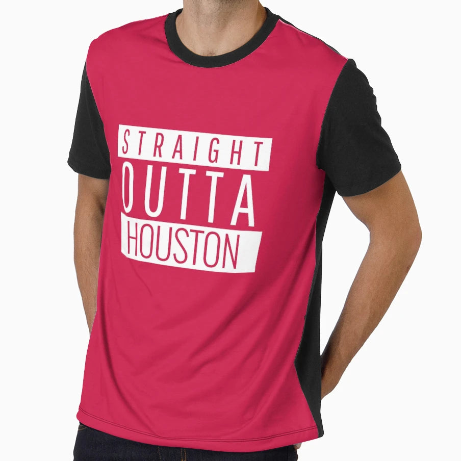 Straight Outta Houston Basketball T-Shirt - Streetwear Style Unisex - T-Shirt, Sweatshirt, Hoodie