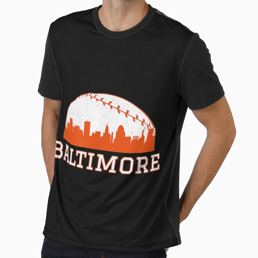 Downtown Baltimore Md Baseball T-Shirt - Fun Novelty Design Men Women - T-Shirt, Sweatshirt, Hoodie