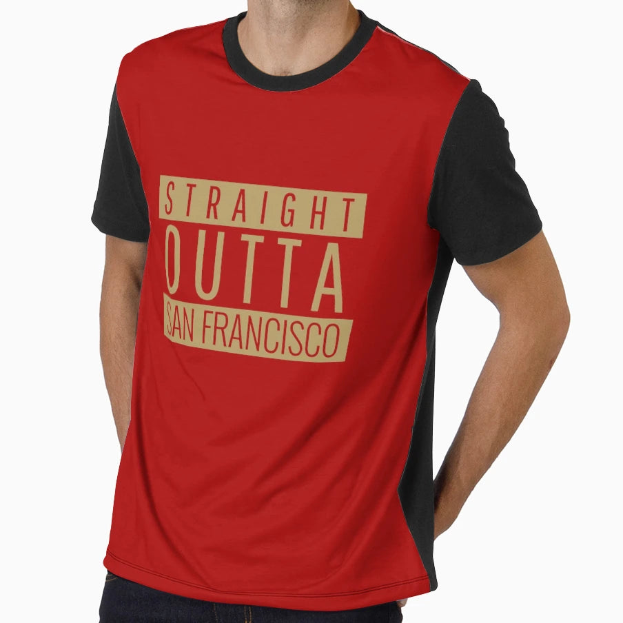 Straight Outta San Francisco Football T-Shirt - Aesthetic Graphic Men Women - T-Shirt, Sweatshirt, Hoodie