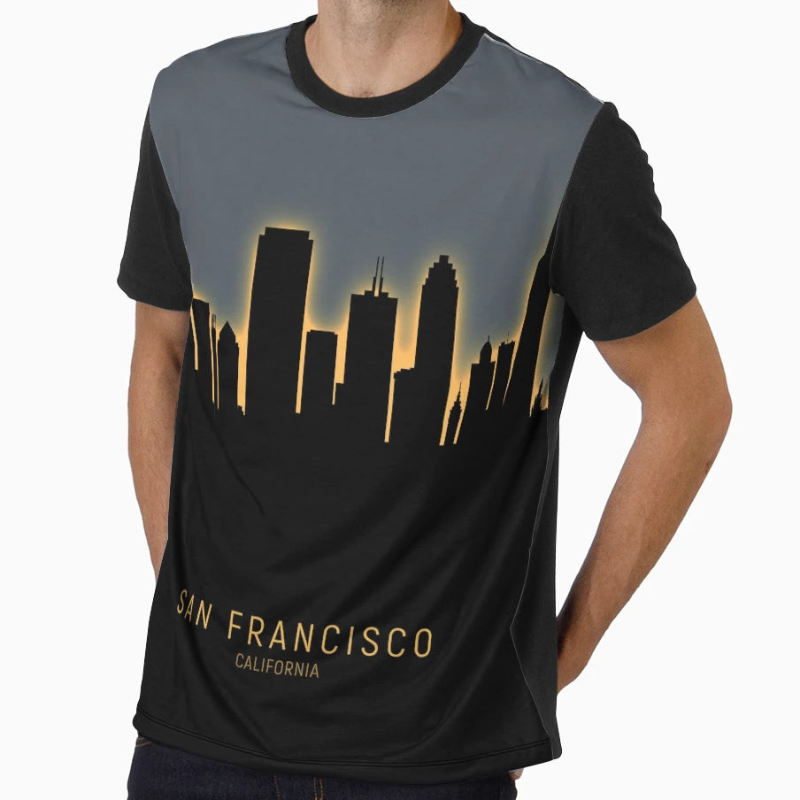 San Francisco California Skyline T-Shirt - Unique Graphic Unisex - T-Shirt, Sweatshirt, Hoodie