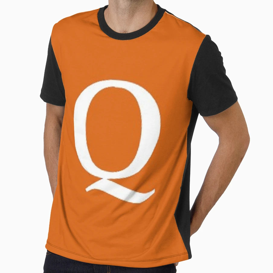 Letter Q Orange T-Shirt - Fun Novelty Design Unisex - T-Shirt, Sweatshirt, Hoodie
