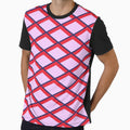 Lattice Pattern Blue And Red T-Shirt - Trendy Graphic Men Women - T-Shirt, Sweatshirt, Hoodie