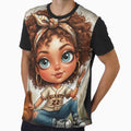 Baseball Cartoon Curly Hair Holding T-Shirt - Custom Art Print Men Women - T-Shirt, Sweatshirt, Hoodie