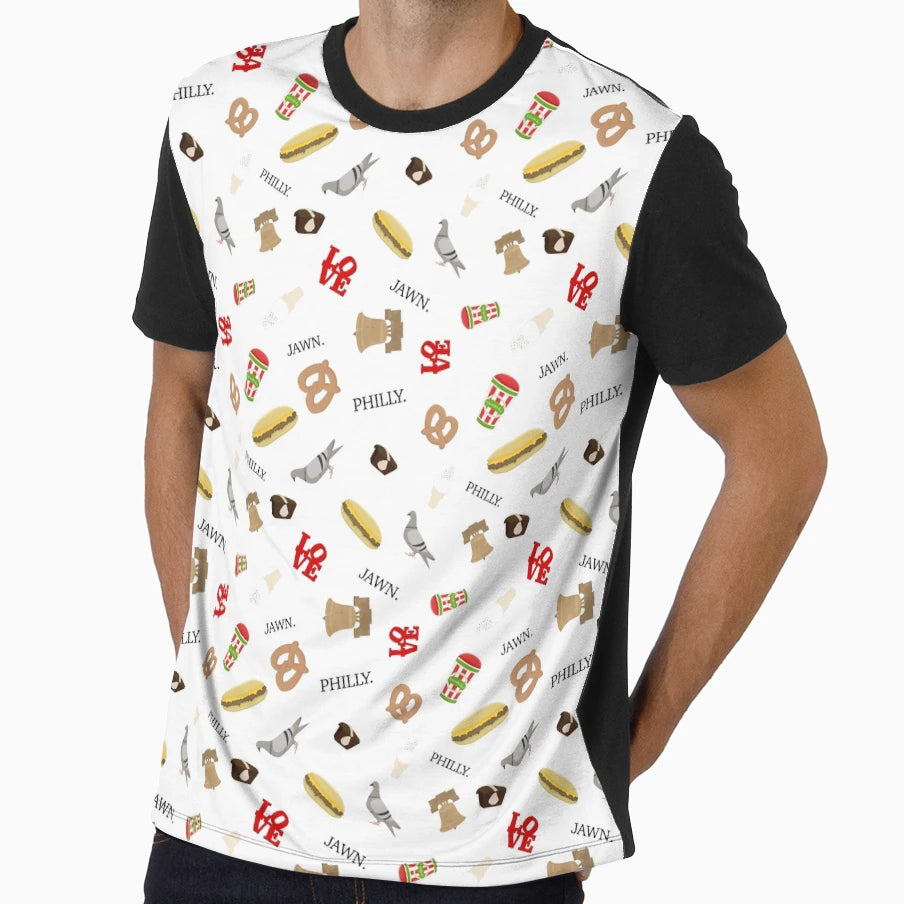 Philly City Pattern T-Shirt - Novelty Apparel for Adults - T-Shirt, Sweatshirt, Hoodie