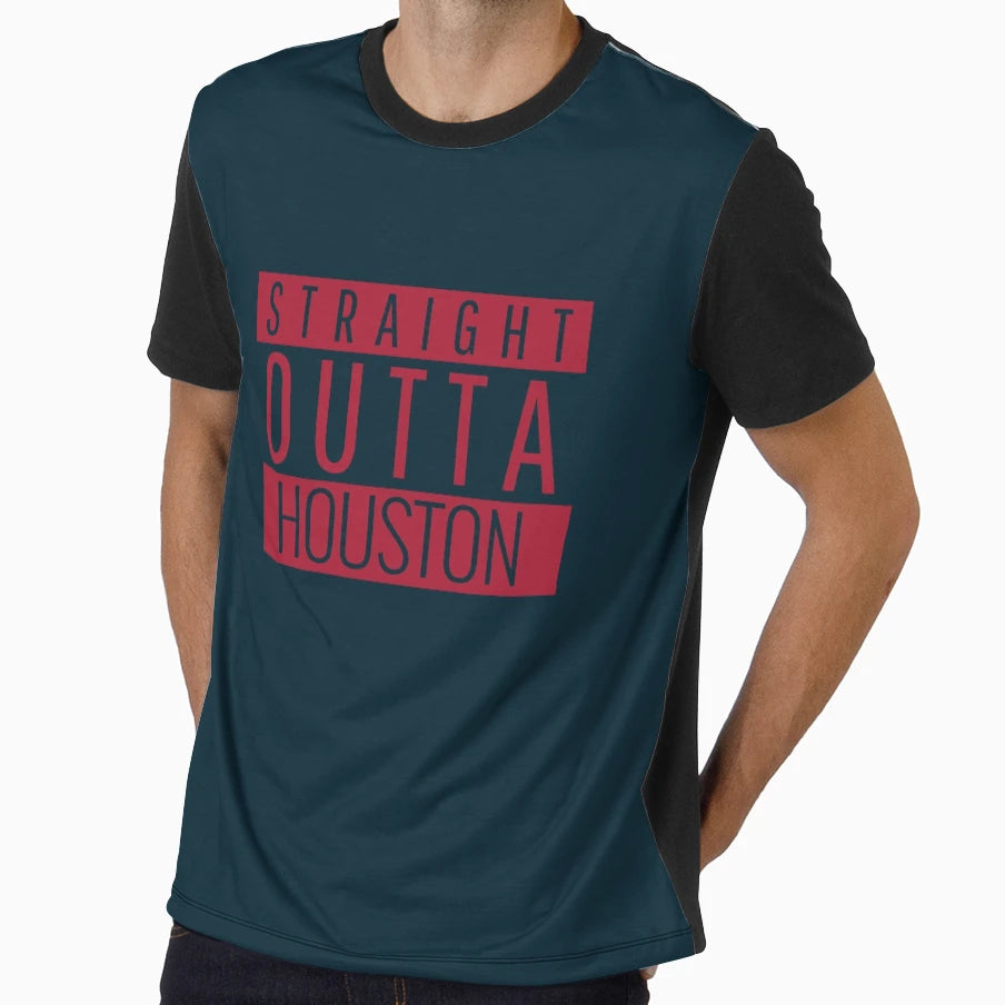 Straight Outta Houston Football T-Shirt - Streetwear Style for Adults - T-Shirt, Sweatshirt, Hoodie