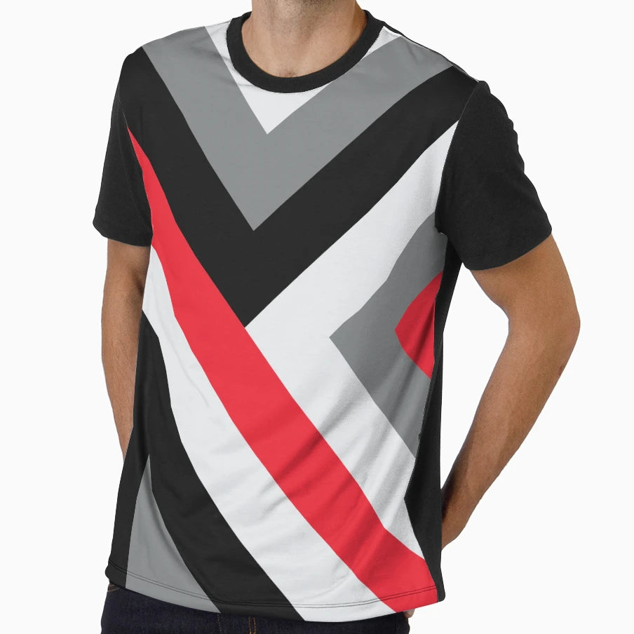 Geometric Red And Black Triangle T-Shirt - Streetwear Style for Adults - T-Shirt, Sweatshirt, Hoodie