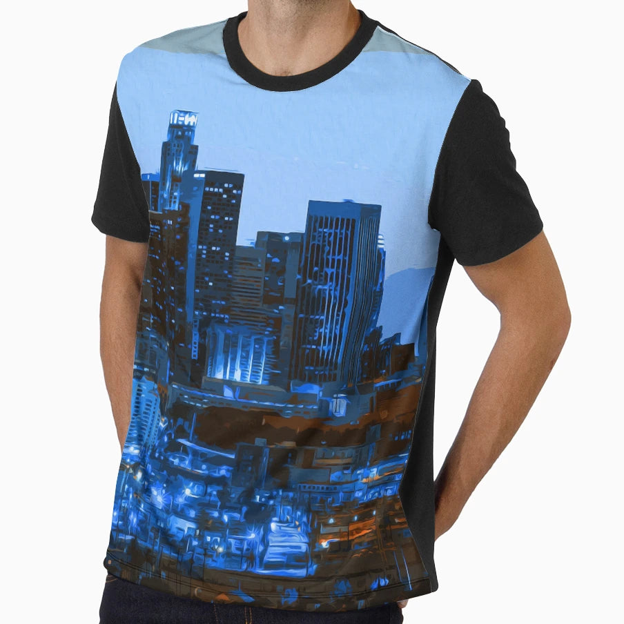 Los Angeles Skyline T-Shirt - Custom Art Print Men Women - T-Shirt, Sweatshirt, Hoodie