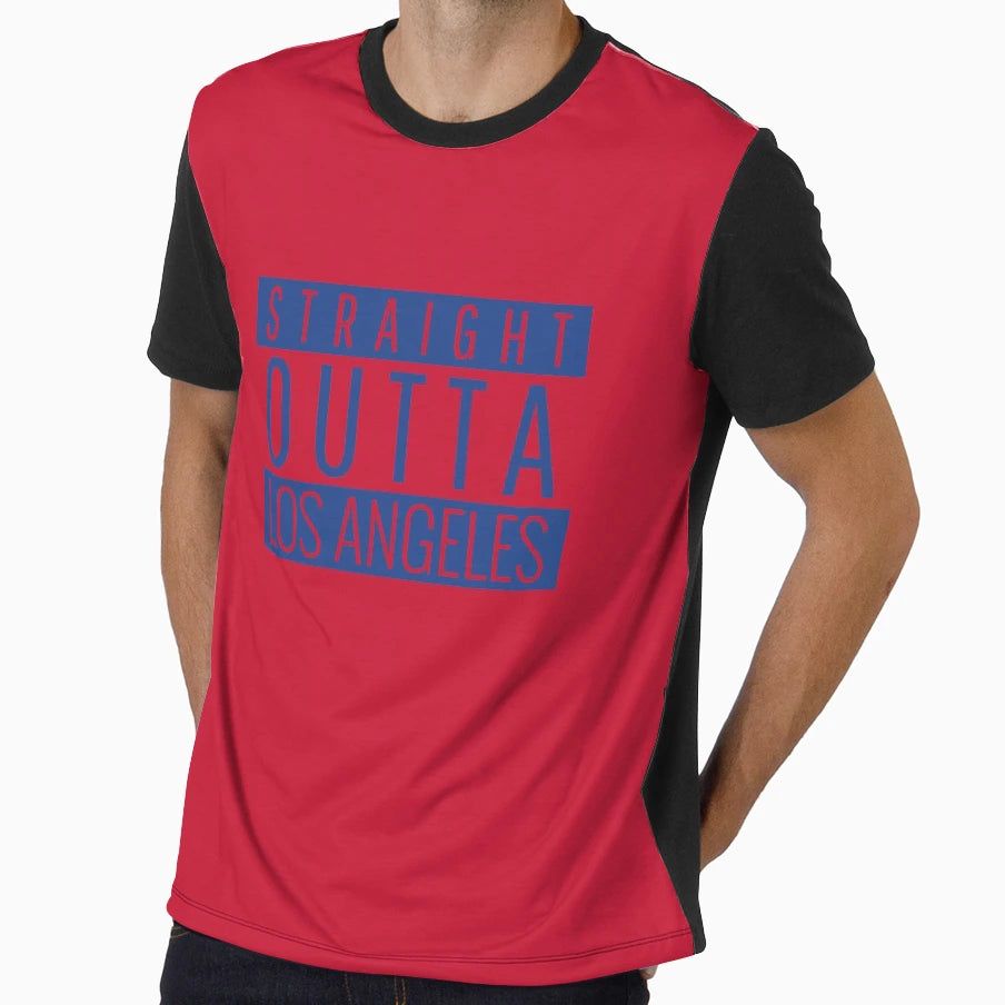 Straight Outta Los Angeles Basketball T-Shirt - Custom Art Print Men Women - T-Shirt, Sweatshirt, Hoodie