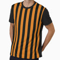 Black And Orange Stripe Pattern T-Shirt - Minimalist Print for Adults - T-Shirt, Sweatshirt, Hoodie