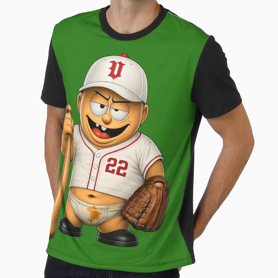 Funny Baseball Player Cartoon Chimou T-Shirt - Aesthetic Graphic Men Women - T-Shirt, Sweatshirt, Hoodie