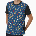 Philly City Pattern Navy T-Shirt - Minimalist Print for Adults - T-Shirt, Sweatshirt, Hoodie