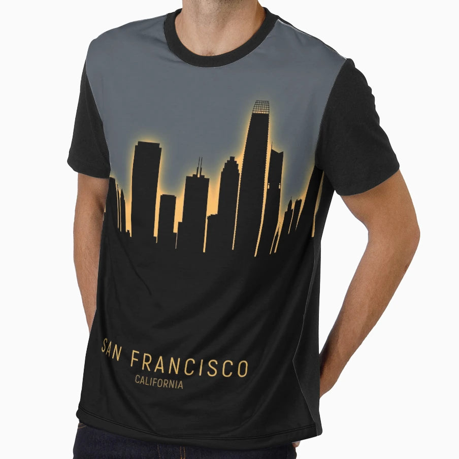 San Francisco California Skyline T-Shirt - Minimalist Print Men Women - T-Shirt, Sweatshirt, Hoodie