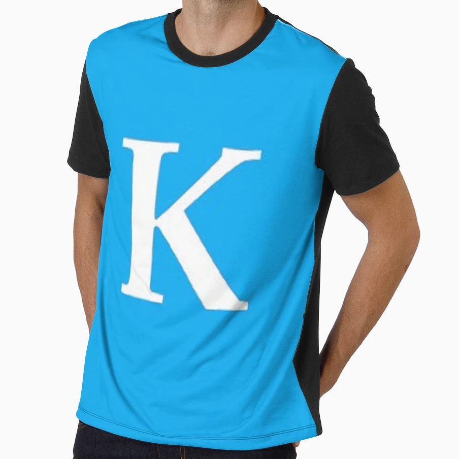 Letter K Blue T-Shirt - Minimalist Print Unisex - T-Shirt, Sweatshirt, Hoodie