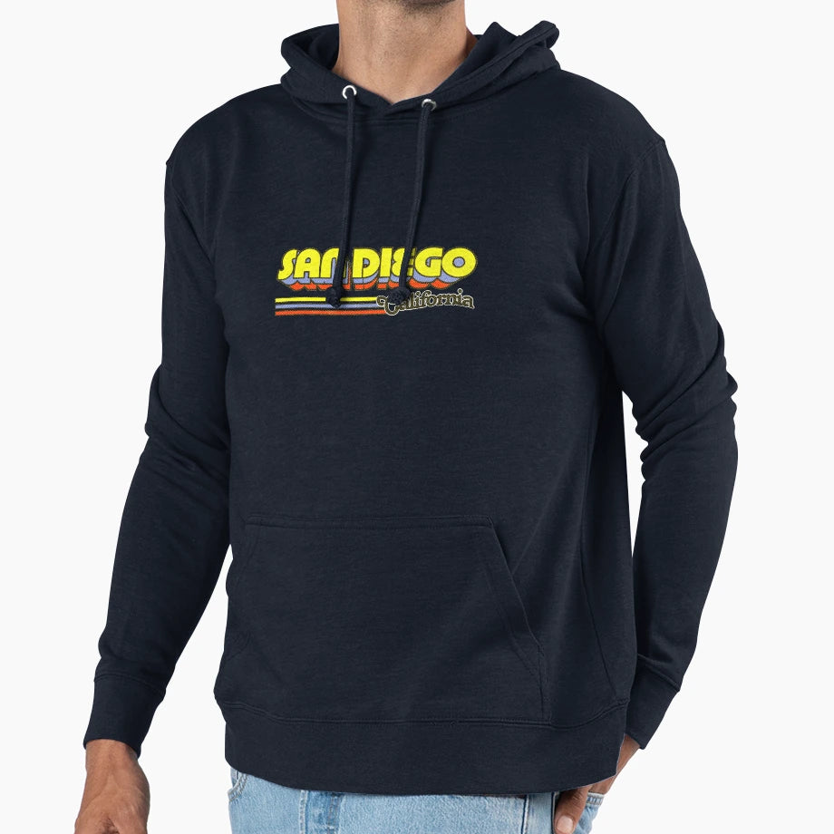 San Diego Ca City Stripes Hoodie - Minimalist Print Men Women - T-Shirt, Sweatshirt, Hoodie