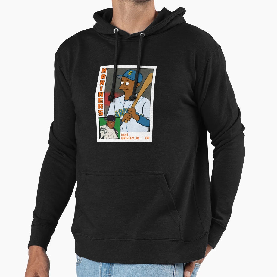 Homer Bat Ken Griffey Jr Simpsons Parody Hoodie - Unique Graphic Unisex - T-Shirt, Sweatshirt, Hoodie