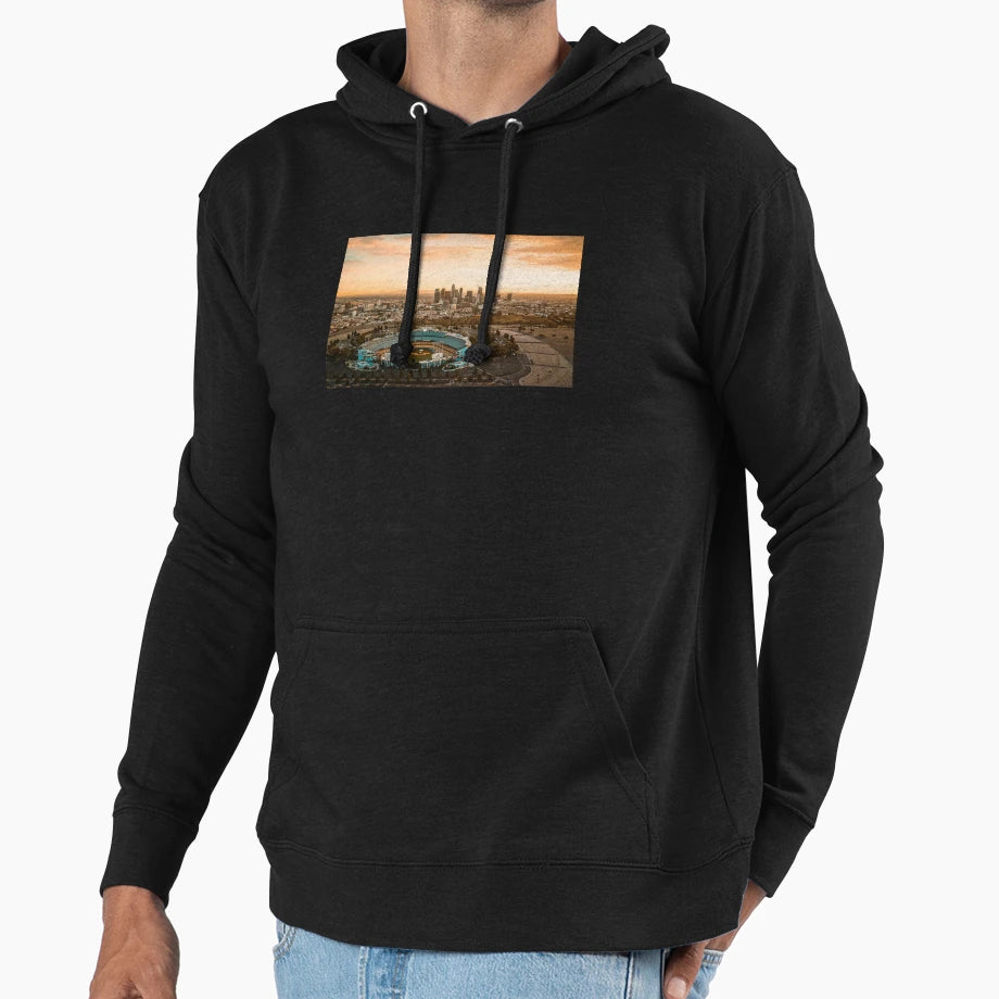 Dodger Stadium Downtown Los Angeles Hoodie - Graphic Print for Adults - T-Shirt, Sweatshirt, Hoodie