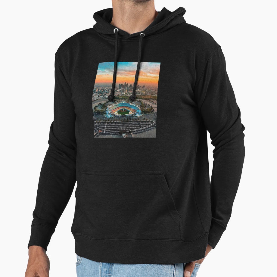 Dodger Stadium Los Angeles Baseball Hoodie - Novelty Apparel for Adults - T-Shirt, Sweatshirt, Hoodie