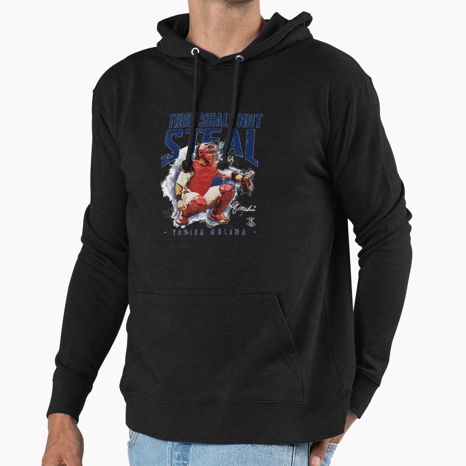 Yadier Molina Thou Shall Not Steal Hoodie - Custom Art Print Unisex - T-Shirt, Sweatshirt, Hoodie