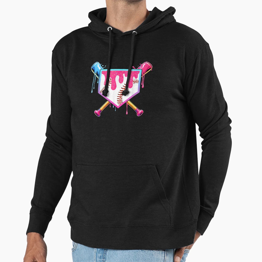Baseball Drip Sprinkles Baseball Hoodie - Casual Everyday Wear for Adults - T-Shirt, Sweatshirt, Hoodie