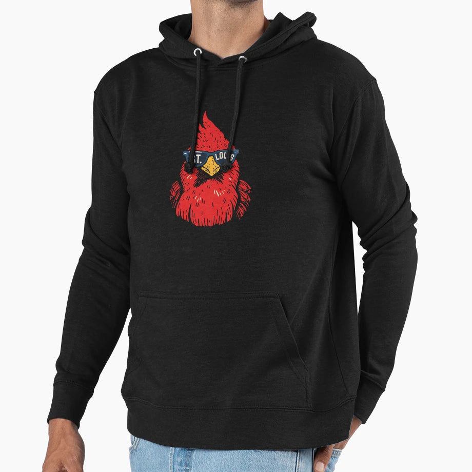 Red Bird Mascot Drawing Baseball Hoodie - Streetwear Style Men Women - T-Shirt, Sweatshirt, Hoodie